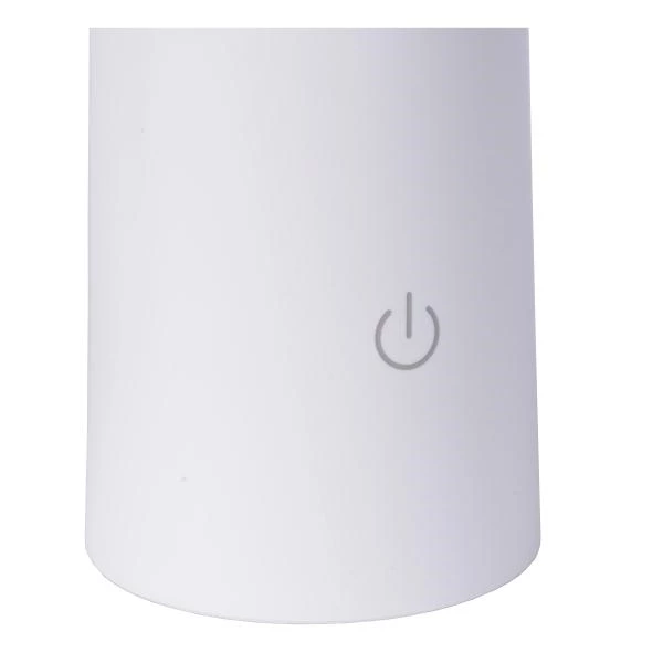 Lucide JIVE - Lampe de table Extérieur Rechargeable - Batterie - Ø 13,7 cm - LED Dim. - 1x4W 6500K - IP44 - 3 StepDim - Blanc - détail 5